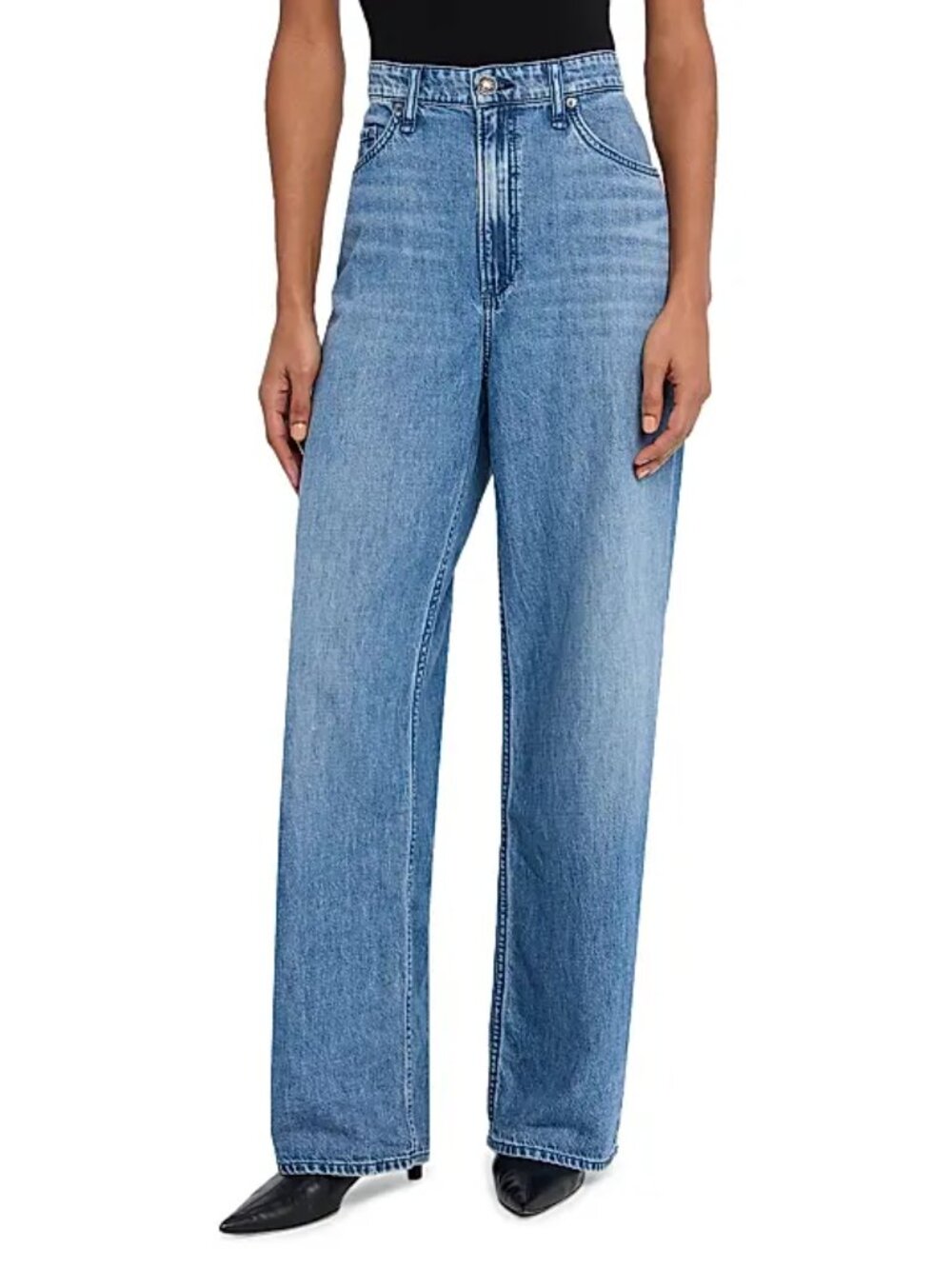 rag & bone Light Blue Wide Leg Jeans